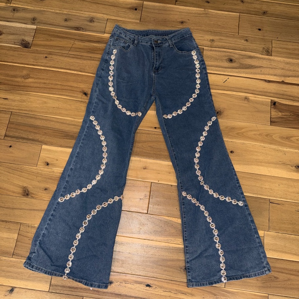 Embellished Blue Women's Jeans